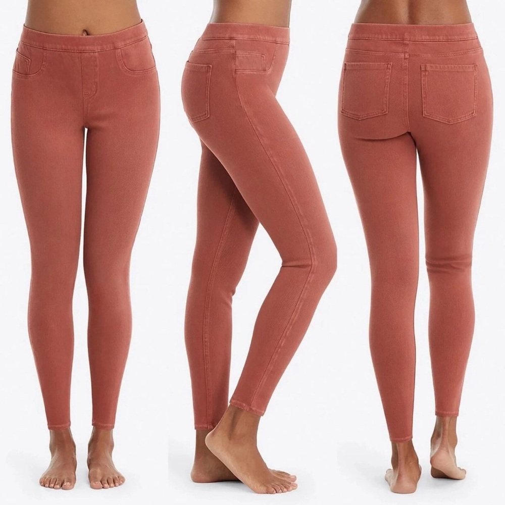 SPANX Coral Jean-ish Leggings High-Rise Stretch Ankle Pants Small